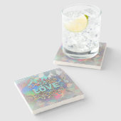 "Liefde" op een mooie marmerCoaster Stenen Onderzetter (Zijkant)