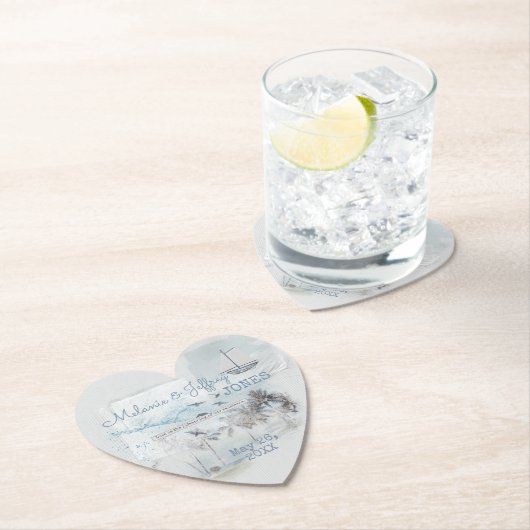 Liefde op een strand kartonnen onderzetters (Insitu)