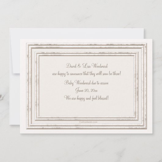 Liefde op eerste gezicht zwangerschapsaankondiging aankondiging (Achterkant)