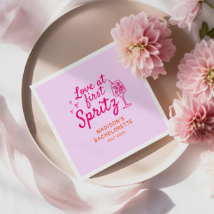 Liefde op eerste Spritz roze Sinaasappel Bachelore Servet