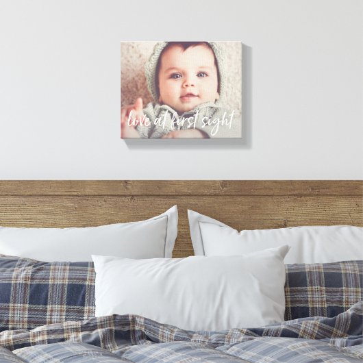 Liefde op First Sight Baby Foto Canvas Afdruk (Insitu (Slaapkamer))