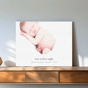 Liefde op First Sight Baby Foto Canvas Afdruk