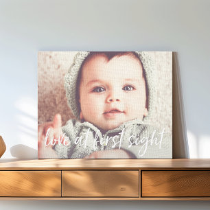 Liefde op First Sight Baby Foto Canvas Afdruk