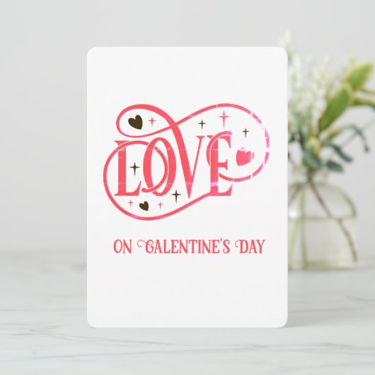 LIEFDE op Galentine's Day Feestdagenkaart (Staand voorkant)