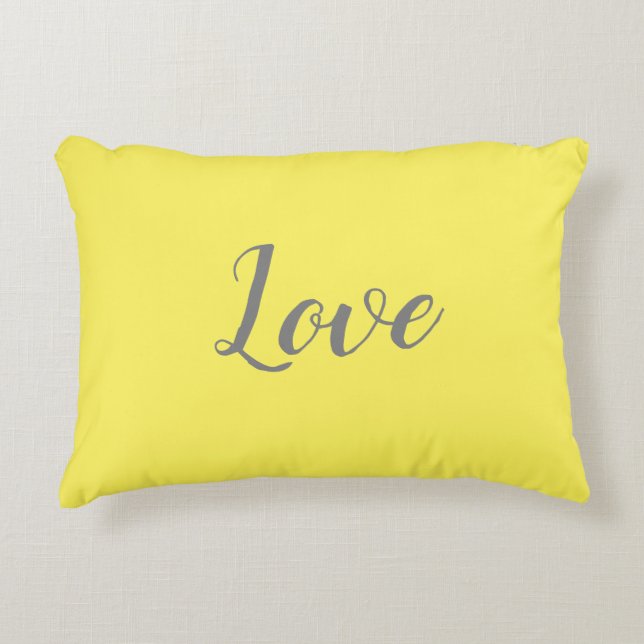 "Liefde" op  gele proefklooster Accent Kussen (Voorkant)