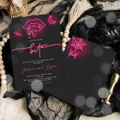 Liefde Op Het Eerste Beet Neon Halloween Koppel Br Kaart