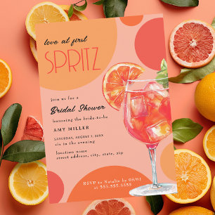 Liefde Op Het Eerste Bruidsfeestje Met Spritz Kaart