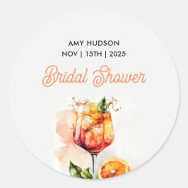 Liefde Op Het Eerste Bruidsfeestje Met Spritz Ronde Sticker