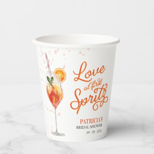 Liefde op het Eerste Bruidsfeestje met Spritzjes Papieren Bekers (Voorkant)