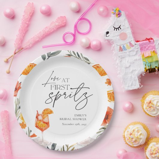 Liefde Op Het Eerste Bruisende Bruiloftsfeest Papieren Bordje (Feest)