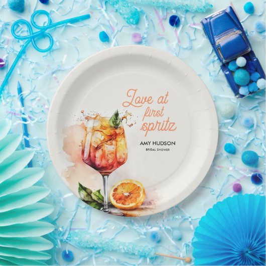 Liefde Op Het Eerste Bruisende Bruiloftsfeest Papieren Bordje (Feest)