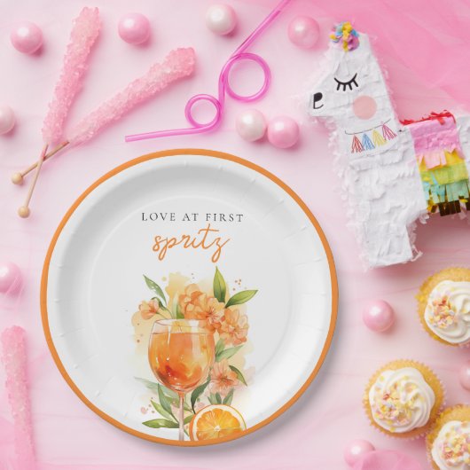 Liefde Op Het Eerste Bruisende Bruiloftsfeest Papieren Bordje (Feest)