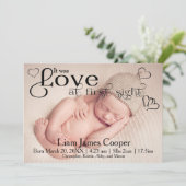 Liefde op het eerste gezicht - Baby Aankondiging (Staand voorkant)