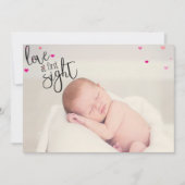 Liefde op het eerste gezicht Baby Geboorte Aankondiging (Voorkant)