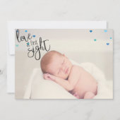 Liefde op het eerste gezicht Baby Geboorte Aankondiging (Voorkant)