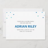 Liefde op het eerste gezicht Baby Geboorte Aankondiging (Achterkant)