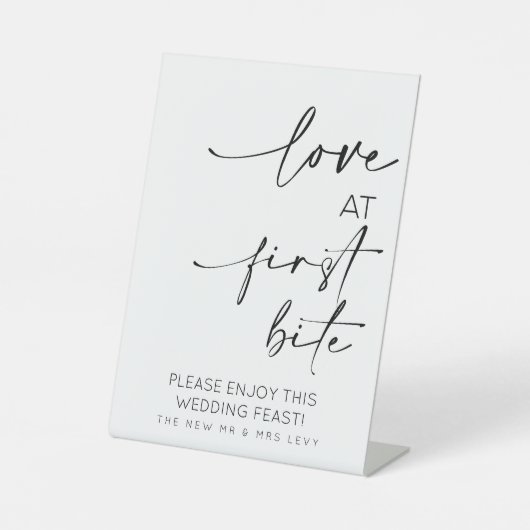 Liefde Op Het Eerste Gezicht Eettafel Reclamebord Met Voetstuk (Voorkant)