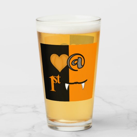 Liefde Op Het Eerste Gezicht Halloween Glas (Voorkant gevuld)