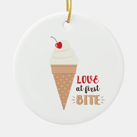 Liefde Op Het Eerste Gezicht Keramisch Ornament (Voorkant)
