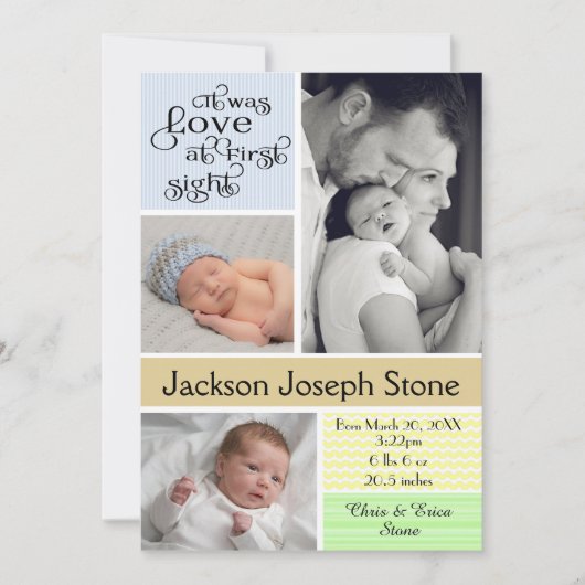 Liefde op het eerste gezicht Kleurrijke Collage - Aankondiging (Voorkant)