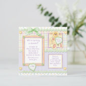 Liefde op het eerste gezicht, Lamb Baby shower Inv Kaart (Staand voorkant)