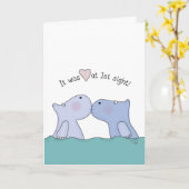 Liefde op het eerste gezicht nijlpaarden kaart (Gele Bloem)