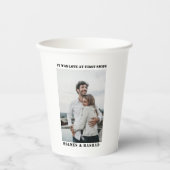 Liefde op het eerste gezicht paar Valentijnsdag Papieren Bekers (Voorkant)