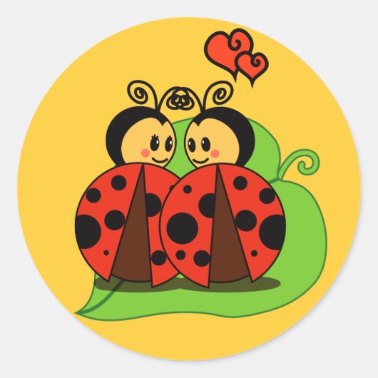 Liefde op het eerste gezicht ronde sticker (Voorkant)