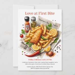Liefde Op Het Eerste Gezicht Vis En Friet Valentij Kaart