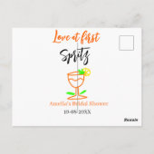 Liefde op het eerste glas orange zwarte bruidsfees briefkaart (Achterkant)