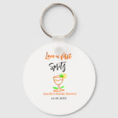Liefde op het eerste glas orange zwarte bruidsfees sleutelhanger (Achterkant)