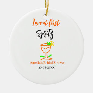 Liefde op het eerste glas orange zwarte bruidsmeis keramisch ornament