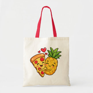 Liefde Op Het Eerste Plakje - Pizza Ontmoet Ananas Tote Bag