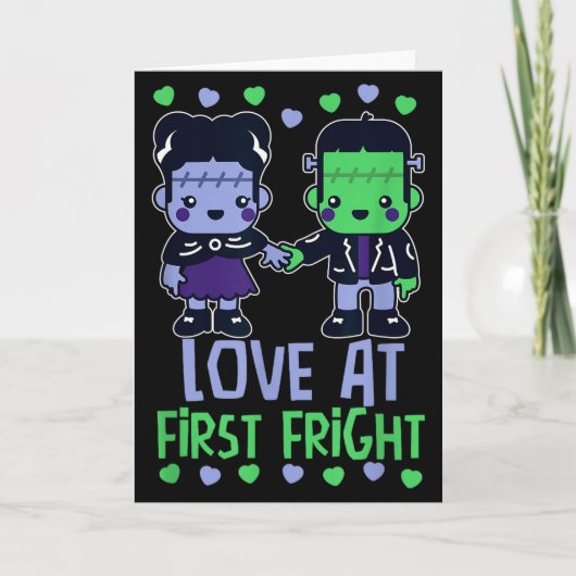 Liefde Op Het Eerste Schrik Kawaii Frankenstein Mo Kaart (Voorkant)