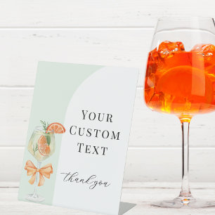 Liefde Op Het Eerste Spritz Aangepaste Tekst Bruid Reclamebord Met Voetstuk
