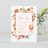 Liefde Op Het Eerste Spritz Bloemachtige Bruidsdin Kaart (Staand voorkant)