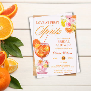 Liefde op het Eerste Spritz Bloemencocktail Bruids Acryl Uitnodigingen