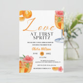 Liefde op het Eerste Spritz Bloemencocktail Bruids Kaart (Staand voorkant)