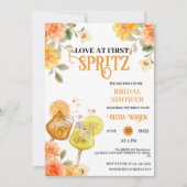 Liefde op het Eerste Spritz Bloemencocktail Bruids Kaart (Voorkant)