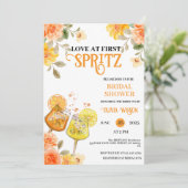 Liefde op het Eerste Spritz Bloemencocktail Bruids Kaart (Staand voorkant)