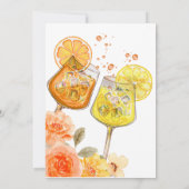 Liefde op het Eerste Spritz Bloemencocktail Bruids Kaart (Achterkant)