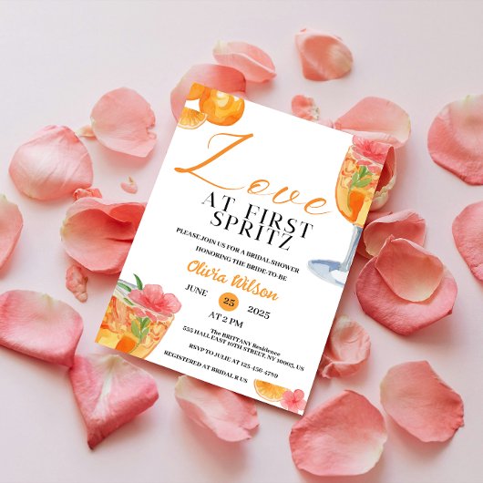 Liefde op het Eerste Spritz Bloemencocktail Bruids Kaart