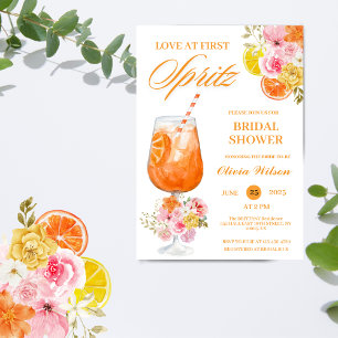 Liefde op het Eerste Spritz Bloemencocktail Bruids Kaart