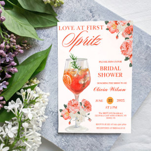 Liefde op het Eerste Spritz Bloemencocktail Bruids Kaart