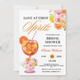 Liefde Op Het Eerste Spritz Bloemencocktail Bruids Kaart