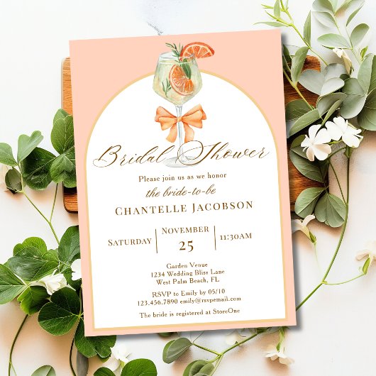Liefde Op Het Eerste Spritz Boho Oranje Bruidsuitn Kaart