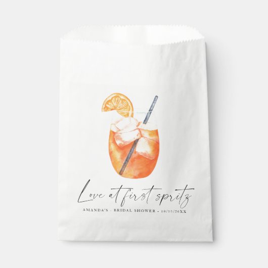 Liefde op het eerste spritz Bruids douche Bedankzakje (Voorkant)