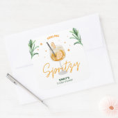 Liefde op het eerste Spritz Bruidsborrel Aquarel M Vierkante Sticker (Envelop)
