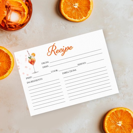 Liefde op het Eerste Spritz Bruidsborrel Receptkaa Kaart