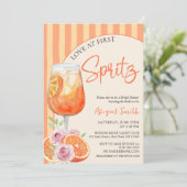 Liefde op het Eerste Spritz Bruidsborrel Uitnodigi Kaart (Staand voorkant)